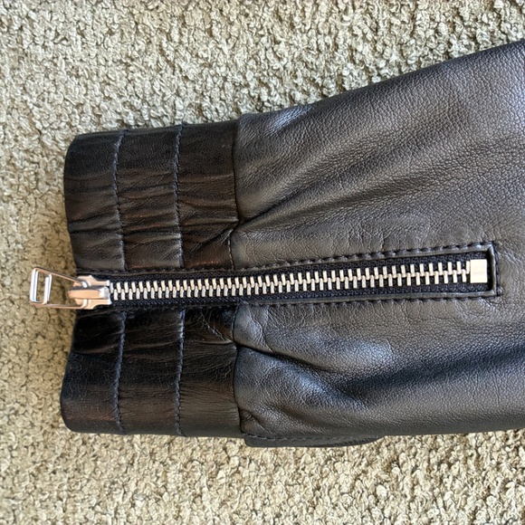 Club Monaco Collection Leather Bomber Jacket - Picture 4 of 5